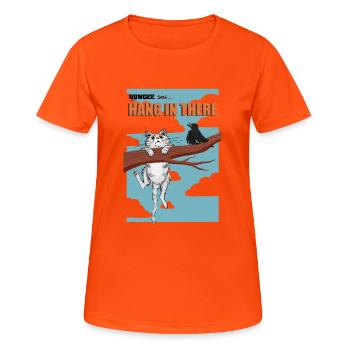 Hang in there 08 - Frauen T-Shirt atmungsaktiv - Neonorange - Vorne - AI Model Female 172 dark (172cm)