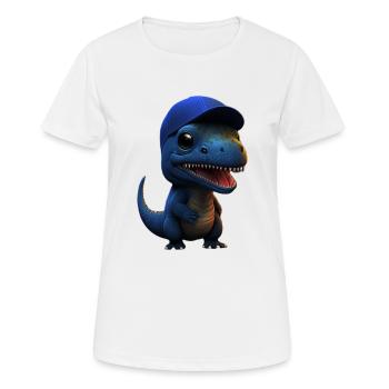 Mignon bébé dinosaure avec Navy Cup - T-shirt respirant Femme - blanc - Devant - AI Model Female 172 dark (172cm)