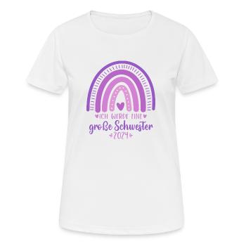 Ich werde eine große Schwester 2024 - Frauen T-Shirt atmungsaktiv - Weiß - Vorne - AI Model Female 172 dark (172cm)