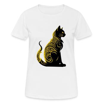 cat - Frauen T-Shirt atmungsaktiv - Weiß - Vorne - AI Model Female 172 dark (172cm)