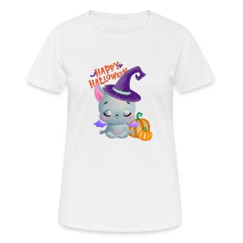 Joyeux Halloween chauve-souris avec chapeau - T-shirt respirant Femme - blanc - Devant - AI Model Female 172 dark (172cm)