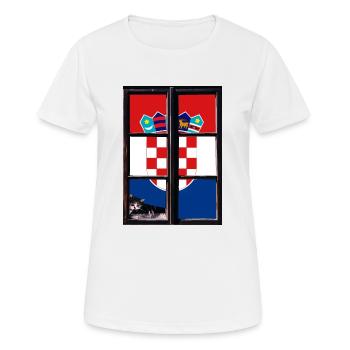 Kroatien Flagge Adria Zagreb Kroatische Fahne - Frauen T-Shirt atmungsaktiv - Weiß - Vorne - AI Model Female 172 dark (172cm)