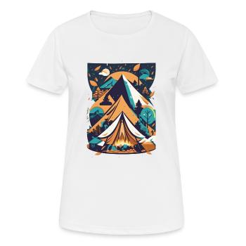 Camping in the mountains - Women's Breathable T-Shirt - white - Front - AI Model Female 172 dark (172cm)