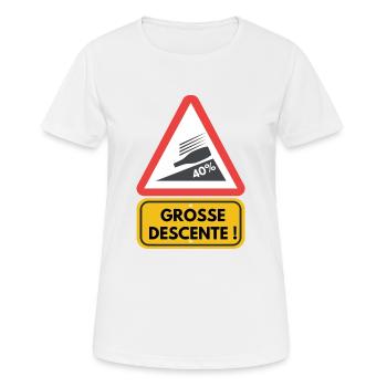 grosse descente - T-shirt respirant Femme - blanc - Devant - AI Model Female 172 dark (172cm)