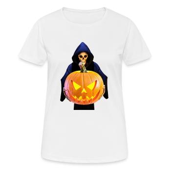 Grim Reaper célèbre Halloween - T-shirt respirant Femme - blanc - Devant - AI Model Female 172 dark (172cm)