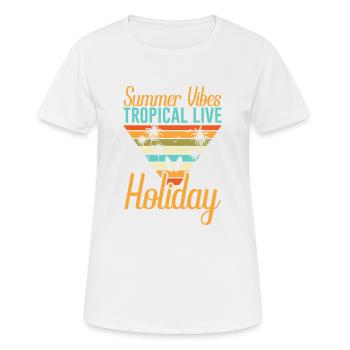 summer vibes Typography - Frauen T-Shirt atmungsaktiv - Weiß - Vorne - AI Model Female 172 dark (172cm)