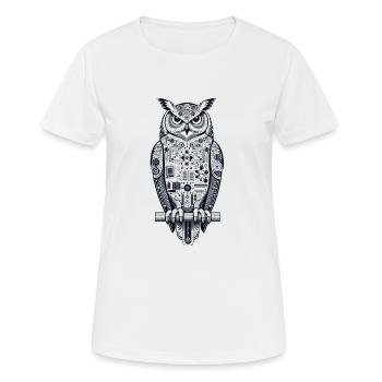 Eagle Owl | Owl | Technical UHU | Night Owl AI Owl - Women's Breathable T-Shirt - white - Front - AI Model Female 172 dark (172cm)