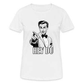 Hey du Retro Mann - Frauen T-Shirt atmungsaktiv - Weiß - Vorne - AI Model Female 172 dark (172cm)