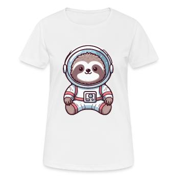 Cute sloth in astronaut suit, outer space - Women's Breathable T-Shirt - white - Front - AI Model Female 172 dark (172cm)