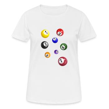 Billiard Balls,Billiards,Balls,Costume - Women's Breathable T-Shirt - white - Front - AI Model Female 172 dark (172cm)