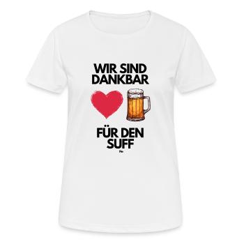 Malle WIR SIND DANKBAR FÜR DEN SUFF 2 - Frauen T-Shirt atmungsaktiv - Weiß - Vorne - AI Model Female 172 dark (172cm)