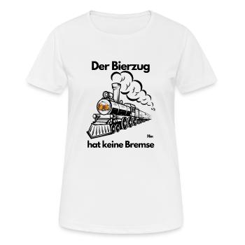 Malle Der Bierzug hat keine Bremse - Frauen T-Shirt atmungsaktiv - Weiß - Vorne - AI Model Female 172 dark (172cm)