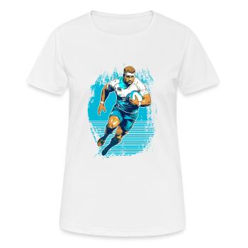 Rugby Geschenk Lustige Shirts - Frauen T-Shirt atmungsaktiv - Weiß - Vorne - AI Model Female 172 dark (172cm)