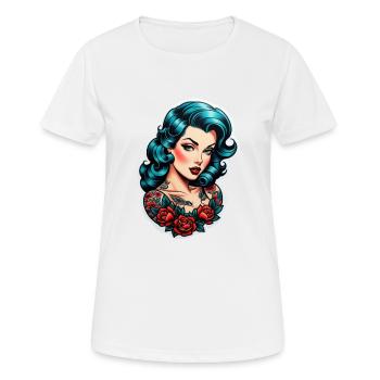 Rockabilly / Pin-up / 50s - Women's Breathable T-Shirt - white - Front - AI Model Female 172 dark (172cm)