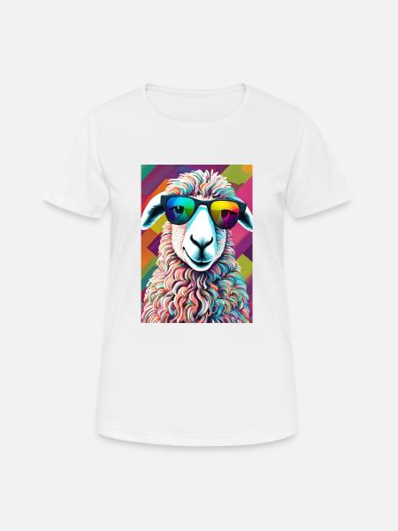 Schaf bunt - Frauen T-Shirt atmungsaktiv - Weiß