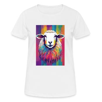 Buntes Schaf - Frauen T-Shirt atmungsaktiv - Weiß - Vorne - AI Model Female 172 dark (172cm)
