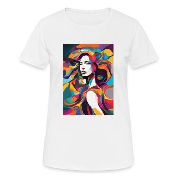 Abstract woman image - Women's Breathable T-Shirt - white - Front - AI Model Female 172 dark (172cm)