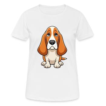 Melancholic Basset Hound - Expression réprimandée - T-shirt respirant Femme - blanc - Devant - AI Model Female 172 dark (172cm)