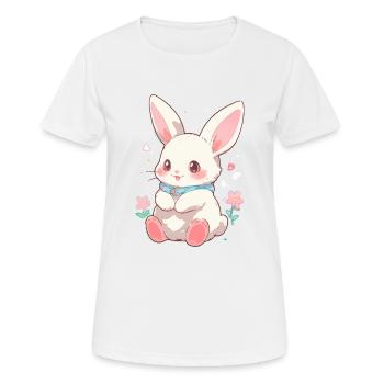 Hase Ostern Süß - Frauen T-Shirt atmungsaktiv - Weiß - Vorne - AI Model Female 172 dark (172cm)