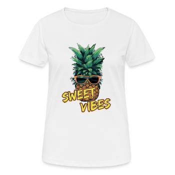 Ananas-Sonnenbrille Obst Retro-Stil für - Frauen T-Shirt atmungsaktiv - Weiß - Vorne - AI Model Female 172 dark (172cm)
