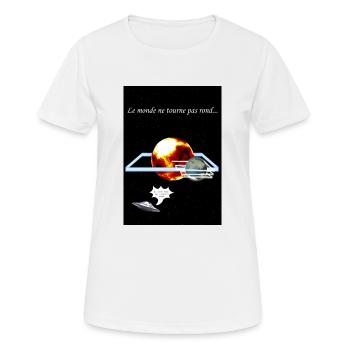 Le monde ne tourne pas rond - T-shirt respirant Femme - blanc - Devant - AI Model Female 172 dark (172cm)