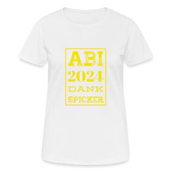 Abi 2024 Sprüche - Frauen T-Shirt atmungsaktiv - Weiß - Vorne - AI Model Female 172 dark (172cm)