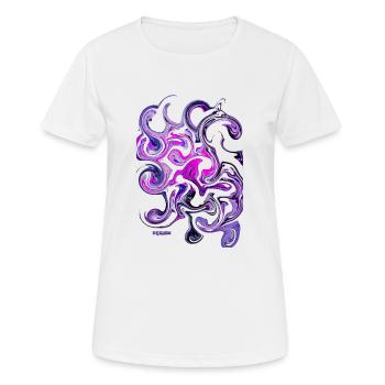 "Krake32" by Acryl Galerie & Design - Women's Breathable T-Shirt - white - Front - AI Model Female 172 dark (172cm)