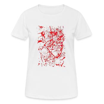 "Abstract 69" by Acryl Galerie & Design - Women's Breathable T-Shirt - white - Front - AI Model Female 172 dark (172cm)
