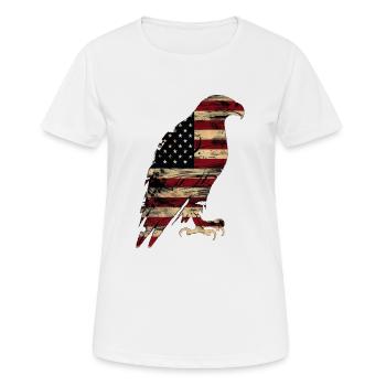 Drapeau américain Eagle Silhouette American Heritage 2 - T-shirt respirant Femme - blanc - Devant - AI Model Female 172 dark (172cm)