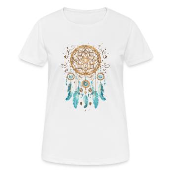 Traumfänger Esoterik Spiritualität Dream Catcher - Frauen T-Shirt atmungsaktiv - Weiß - Vorne - AI Model Female 172 dark (172cm)