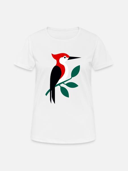 Specht - Frauen T-Shirt atmungsaktiv - Weiß