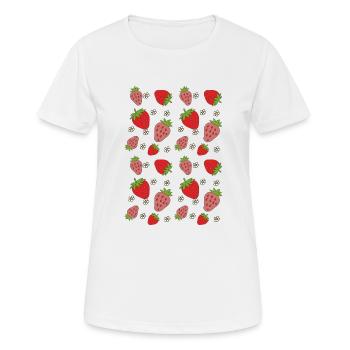 erdbeeren feld - Frauen T-Shirt atmungsaktiv - Weiß - Vorne - AI Model Female 172 dark (172cm)