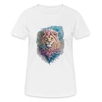 Aquarelle Lion - T-shirt respirant Femme - blanc - Devant - AI Model Female 172 dark (172cm)
