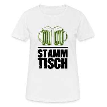 bier stammtisch - Frauen T-Shirt atmungsaktiv - Weiß - Vorne - AI Model Female 172 dark (172cm)
