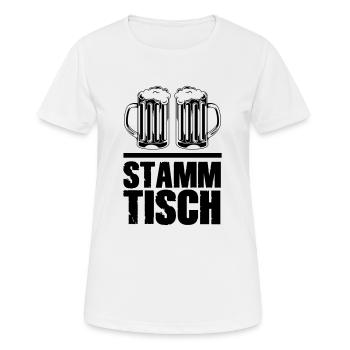 bier stammtisch - Frauen T-Shirt atmungsaktiv - Weiß - Vorne - AI Model Female 172 dark (172cm)