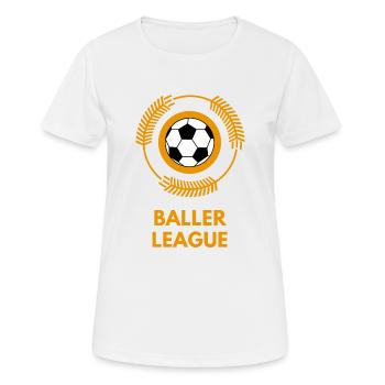 baller league soccer soccer - Women's Breathable T-Shirt - white - Front - AI Model Female 172 dark (172cm)
