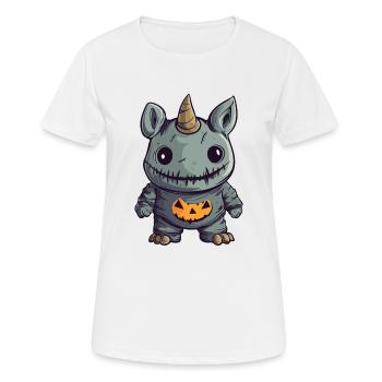 Nashorn Halloween Lustig Zombie - Frauen T-Shirt atmungsaktiv - Weiß - Vorne - AI Model Female 172 dark (172cm)