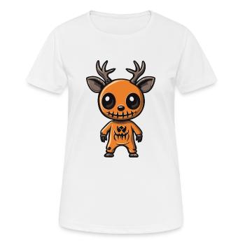 Hirsch Halloween Lustig Zombie - Frauen T-Shirt atmungsaktiv - Weiß - Vorne - AI Model Female 172 dark (172cm)