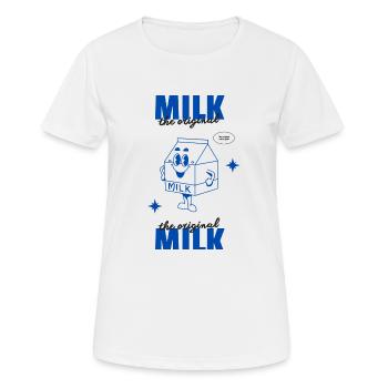 Lait - L’original - T-shirt respirant Femme - blanc - Devant - AI Model Female 172 dark (172cm)