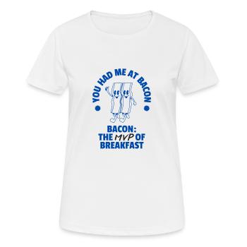 Bacon pour le petit-déjeuner - T-shirt respirant Femme - blanc - Devant - AI Model Female 172 dark (172cm)
