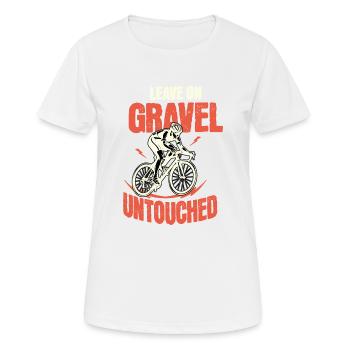 Leave On Gravel Untouched Gravel Bike - Women's Breathable T-Shirt - white - Front - AI Model Female 172 dark (172cm)