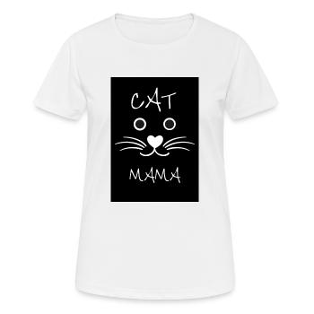 Cat Mama with Cute Cat Face and Whiskers - Women's Breathable T-Shirt - white - Front - AI Model Female 172 dark (172cm)