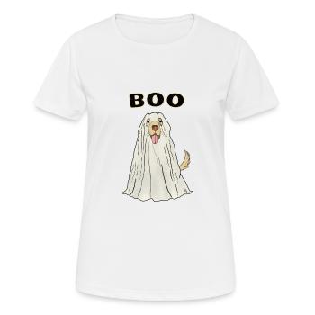 Fantôme Costume Chien Déguisement Drôle - T-shirt respirant Femme - blanc - Devant - AI Model Female 172 dark (172cm)