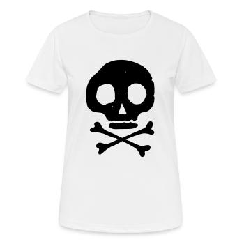 Crâne et os - T-shirt respirant Femme - blanc - Devant - AI Model Female 172 dark (172cm)