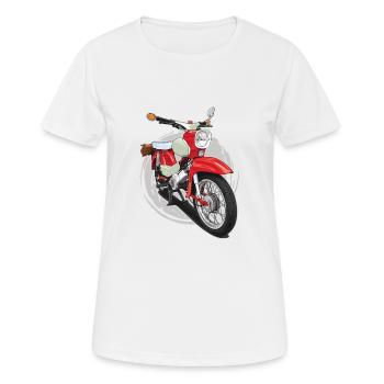 Étoile (rouge) // Illustration - T-shirt respirant Femme - blanc - Devant - AI Model Female 172 dark (172cm)