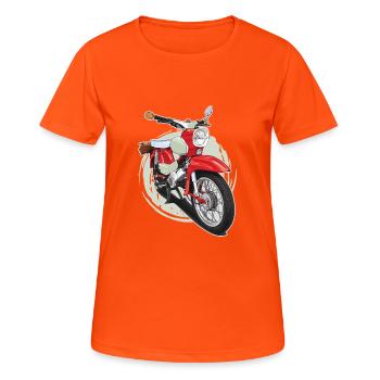 Étoile (rouge) // Illustration - T-shirt respirant Femme - orange néon - Devant - AI Model Female 172 dark (172cm)
