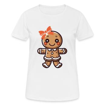 Lebkuchen Girl - Frauen T-Shirt atmungsaktiv - Weiß - Vorne - AI Model Female 172 dark (172cm)
