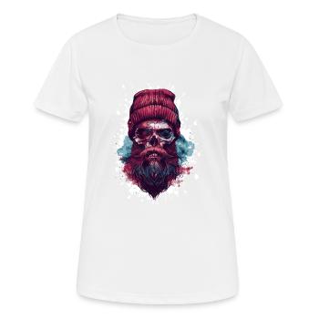 Bûcheron Crâne Bûcheron - T-shirt respirant Femme - blanc - Devant - AI Model Female 172 dark (172cm)