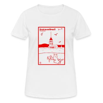 İstanbul, Turkey - Women's Breathable T-Shirt - white - Front - AI Model Female 172 dark (172cm)