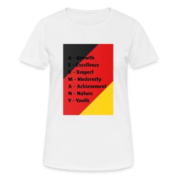Allemagne - T-shirt respirant Femme - blanc - Devant - AI Model Female 172 dark (172cm)